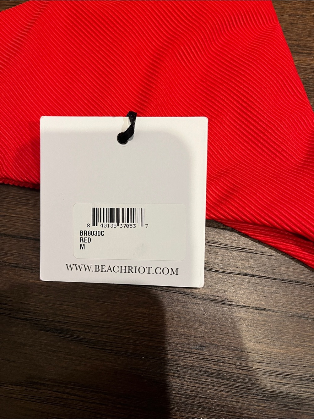Beach Riot Red Ribbed High-Cut Bikini Bottom - Picture 3 of 3